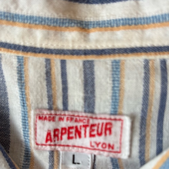 Arpenteur Blue & White Striped Pyjama Vacation Shirt - Men’s Size Large - Picture 4 of 5
